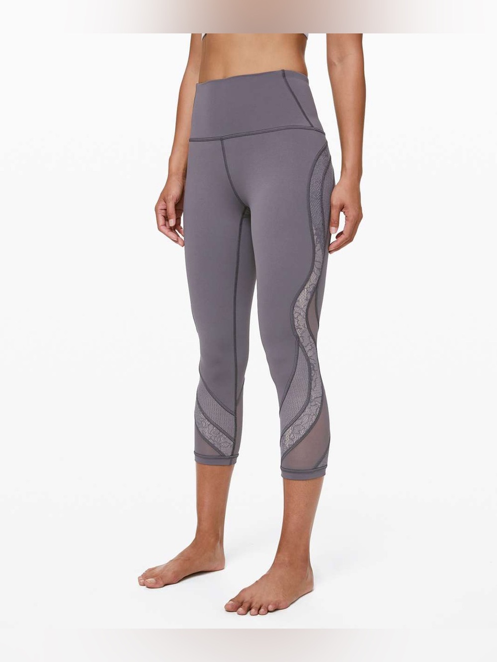 Lululemon Wunder Under Crop 21" *Lace Moonwalk